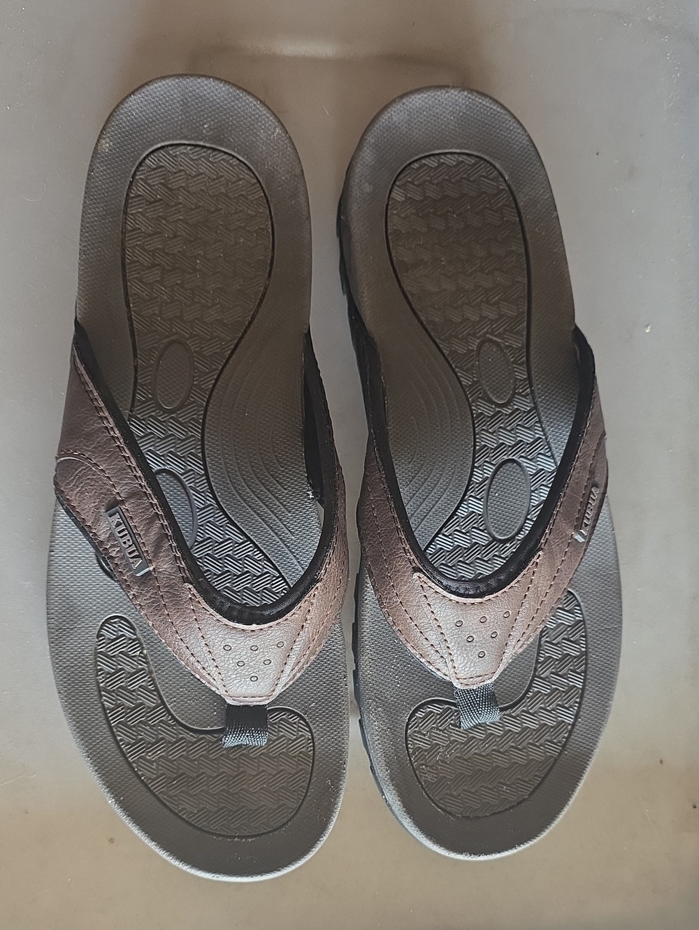 Men's Brown Comfort Flip-Flop Sandals with Cushioned Footbed